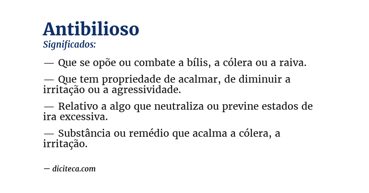 Significado de antibilioso