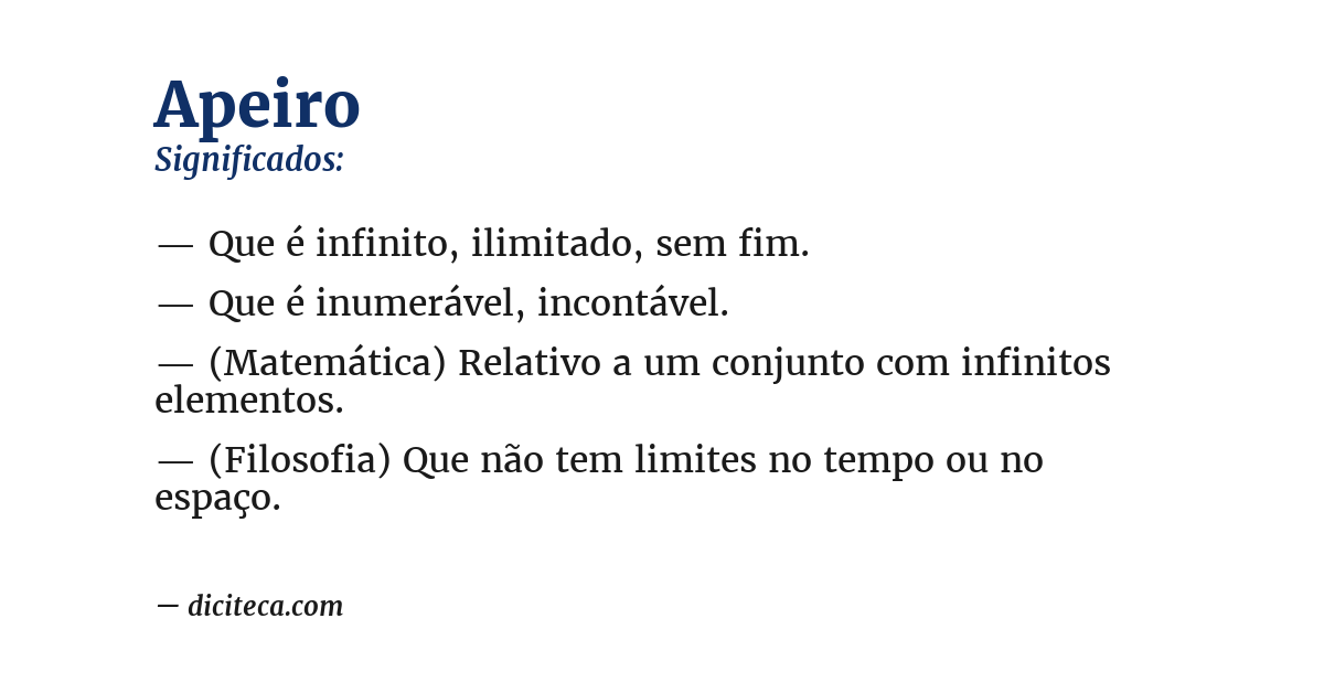 Significado de apeiro