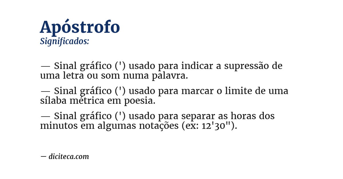Significado de apóstrofo
