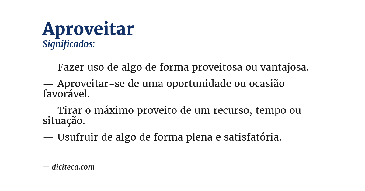 Significado de aproveitar