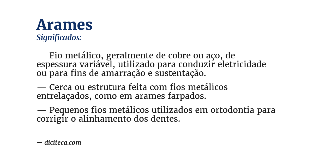 Significado de arames