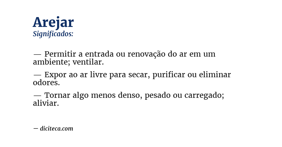Significado de arejar