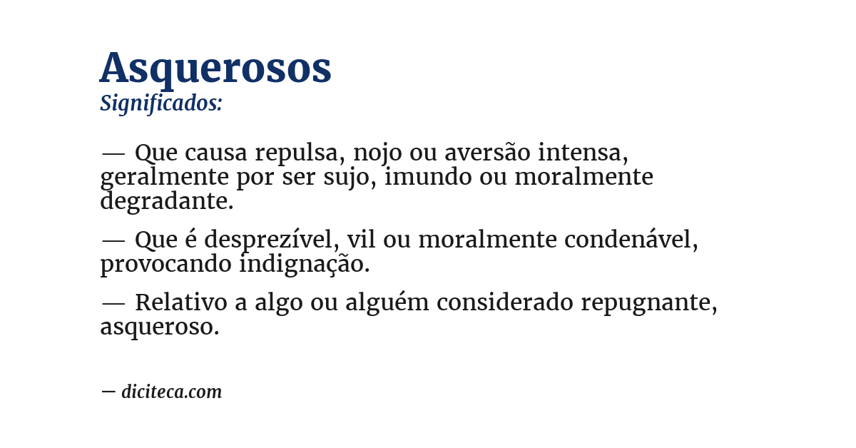 Significado de asquerosos
