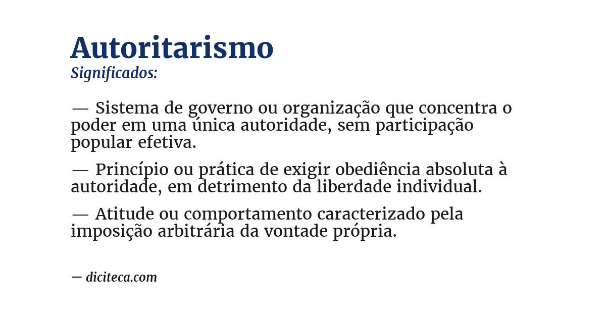 Significado de autoritarismo