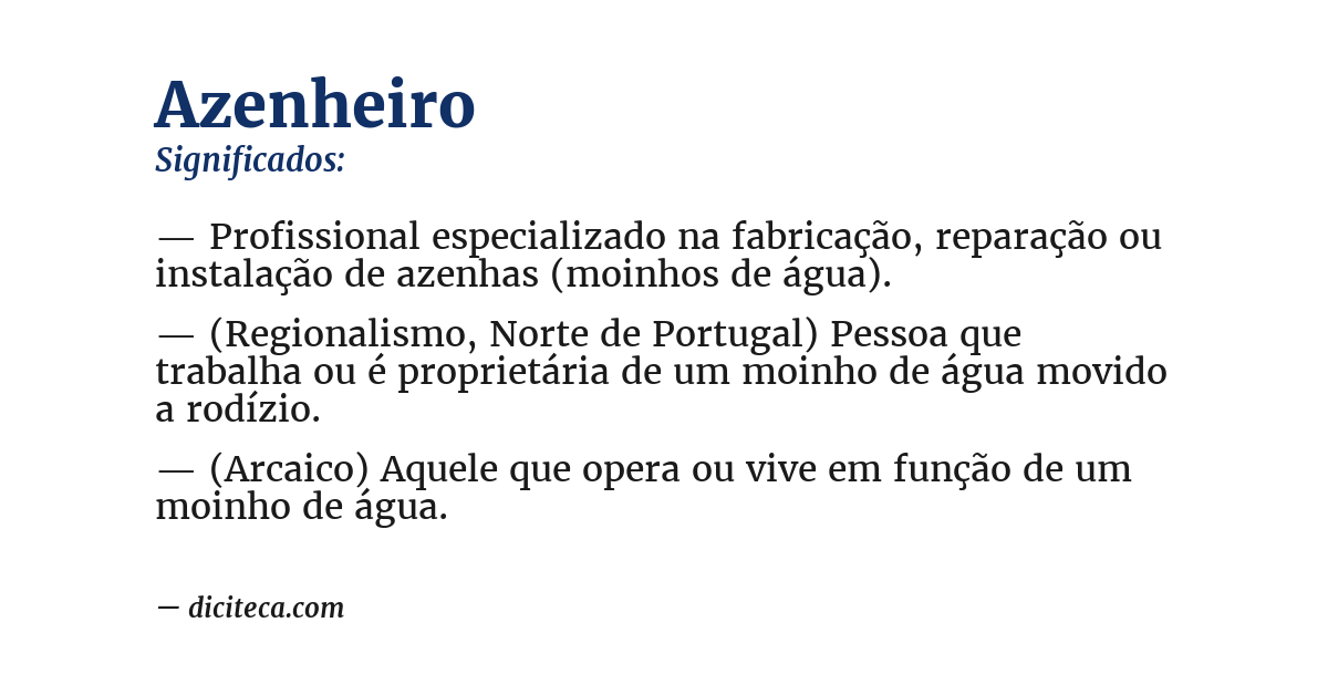Significado de azenheiro
