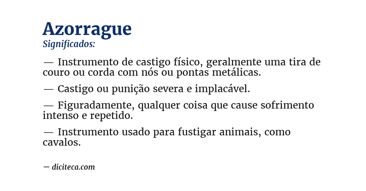 Significado de azorrague