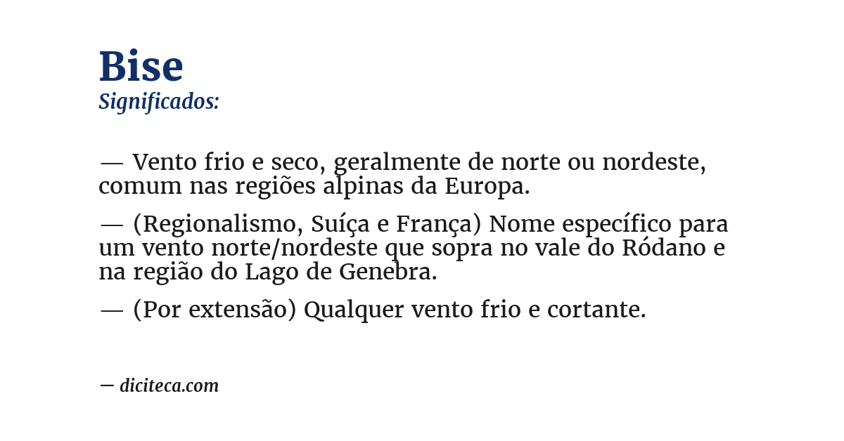 Significado de bise