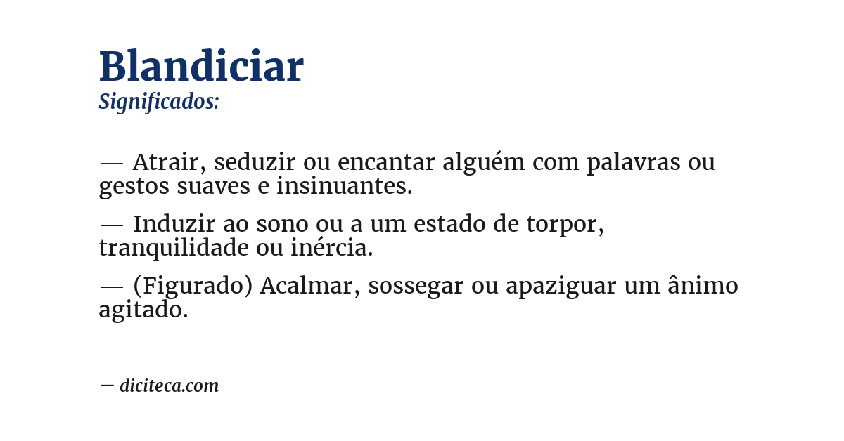 Significado de blandiciar