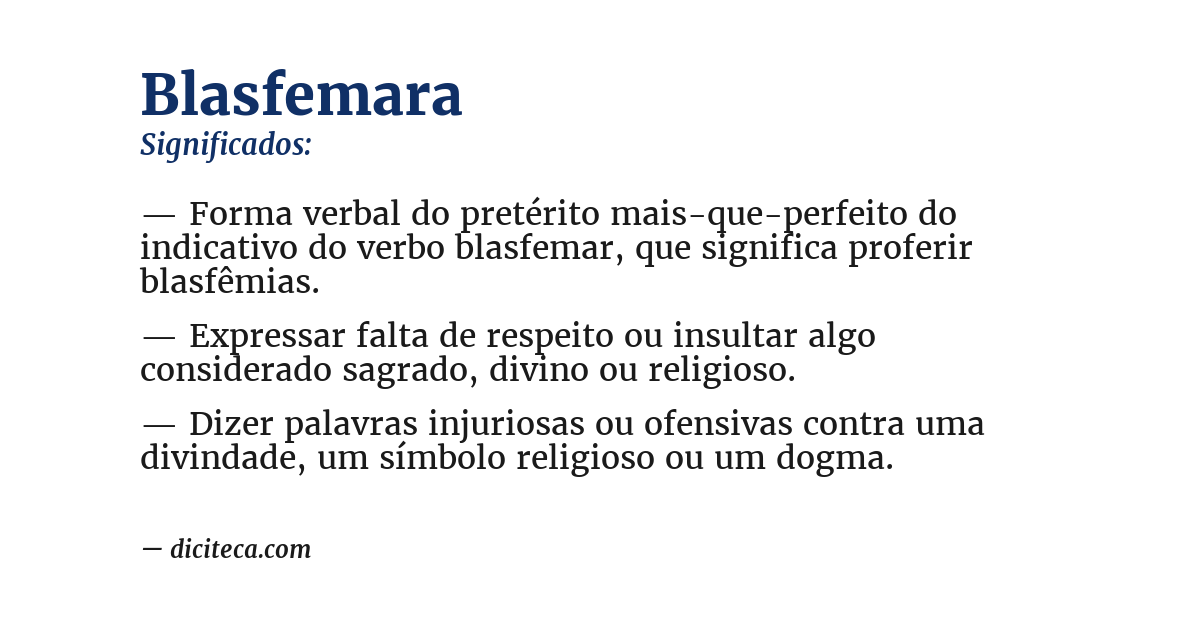 Significado de blasfemara