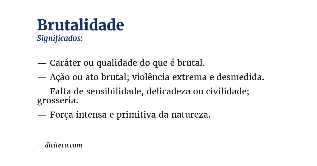 Significado de brutalidade