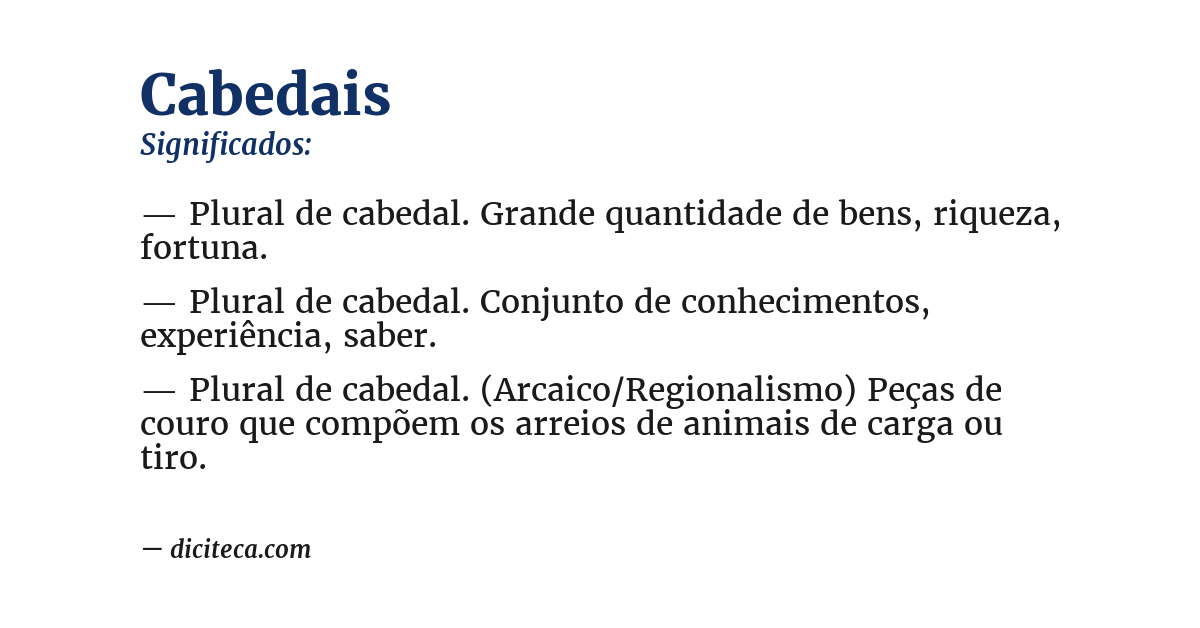Significado de cabedais