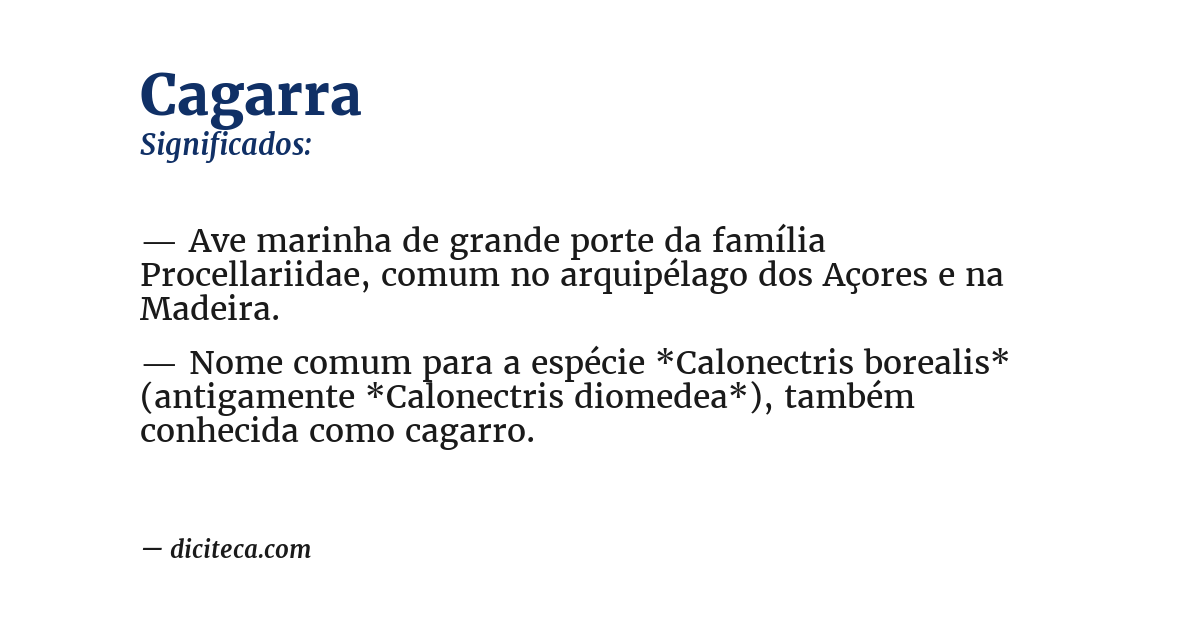 Significado de cagarra