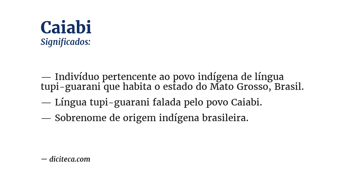 Significado de caiabi