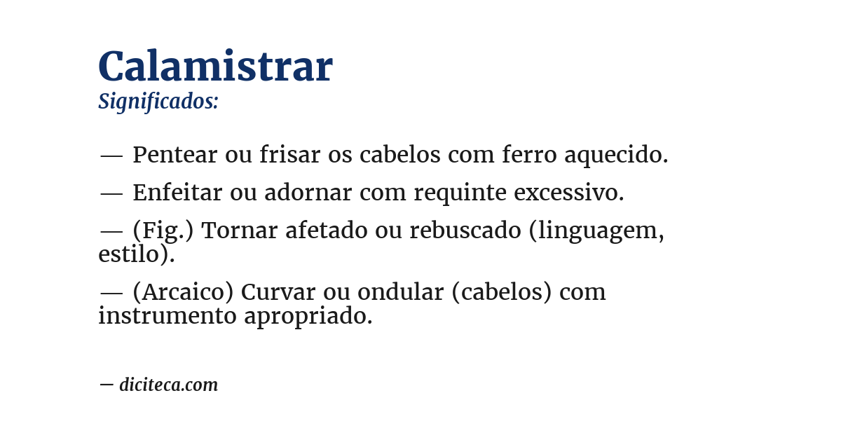 Significado de calamistrar