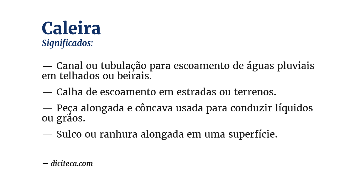 Significado de caleira