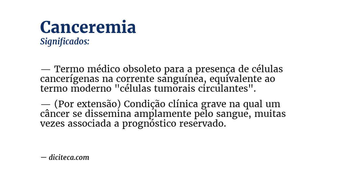Significado de canceremia