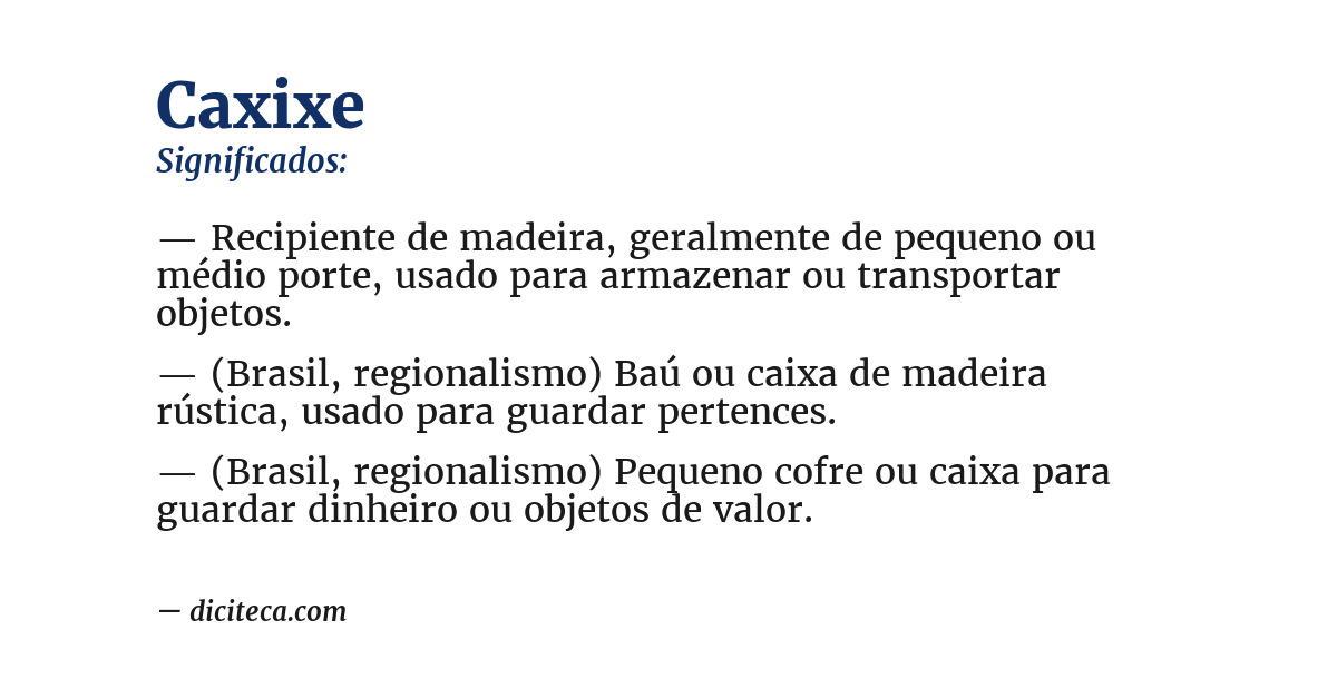 Significado de caxixe