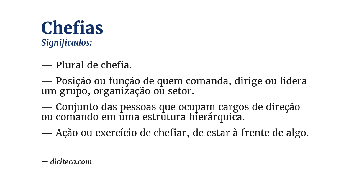 Significado de chefias