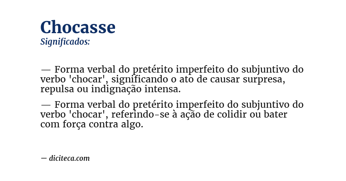 Significado de chocasse