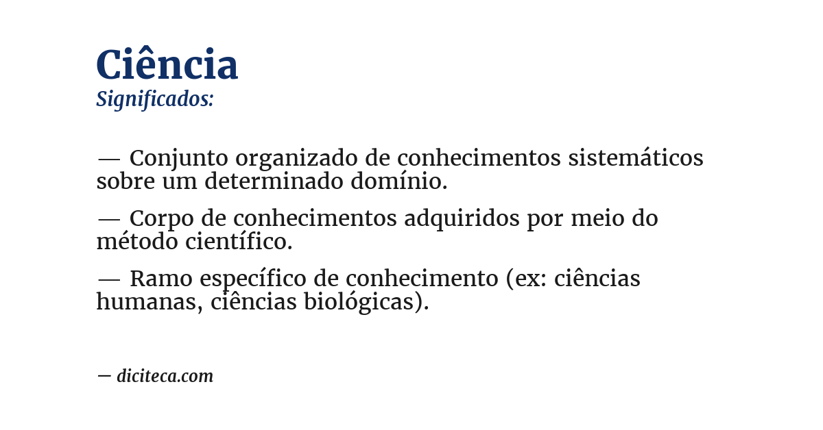 Significado de ciência