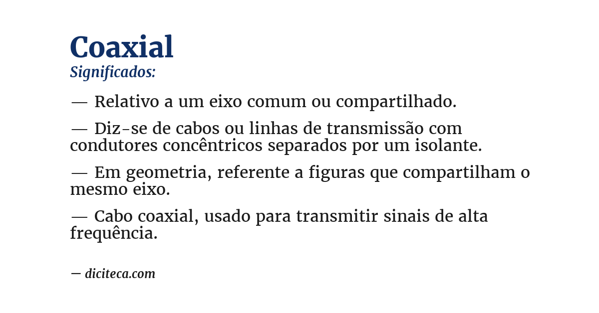 Significado de coaxial