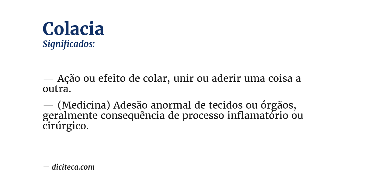 Significado de colacia