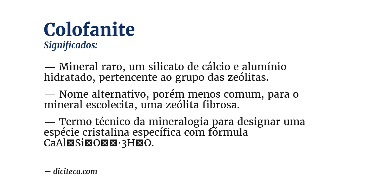Significado de colofanite
