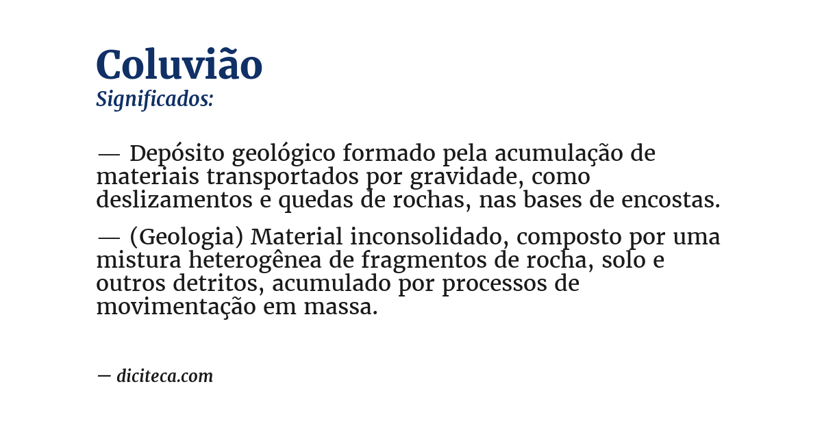 Significado de coluvião