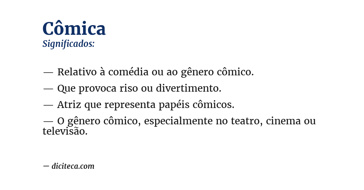 Significado de cômica