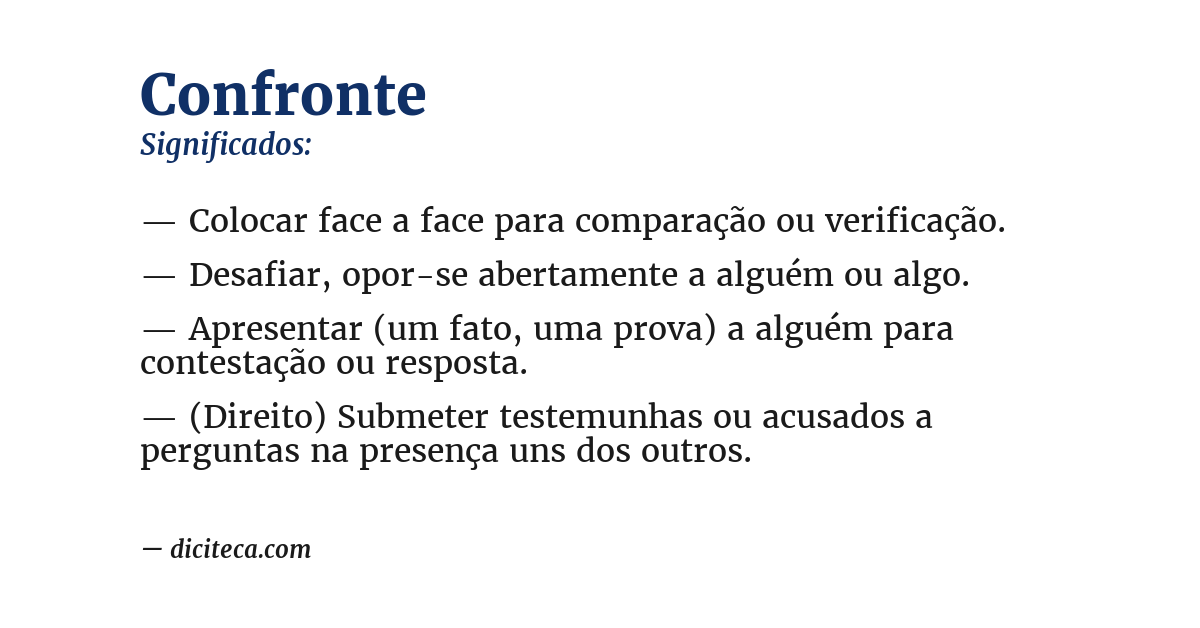 Significado de confronte