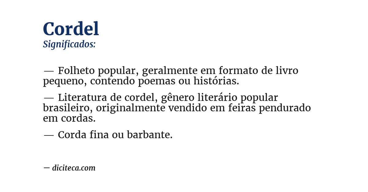 Significado de cordel