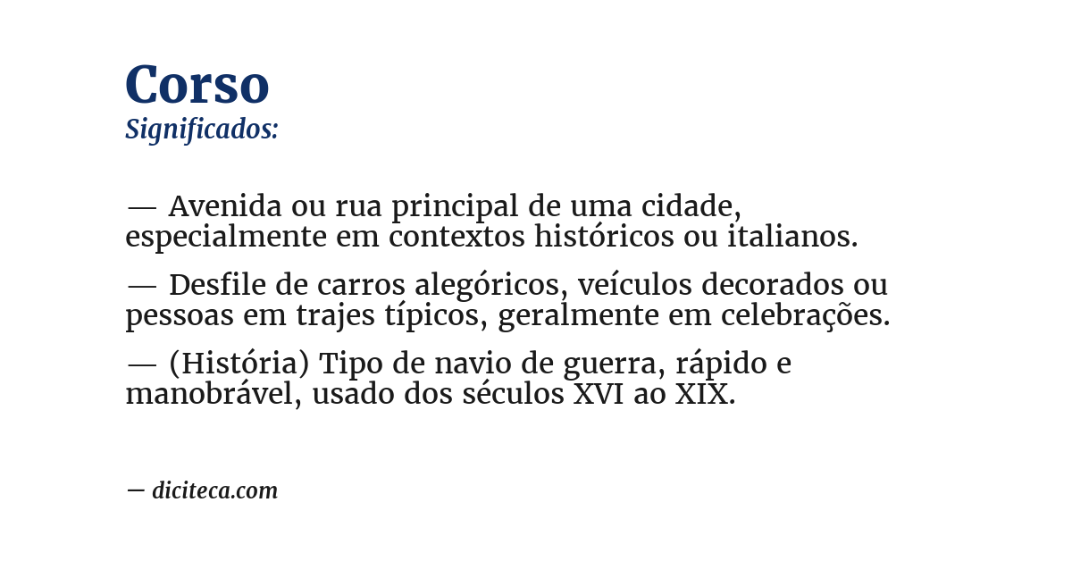 Significado de corso