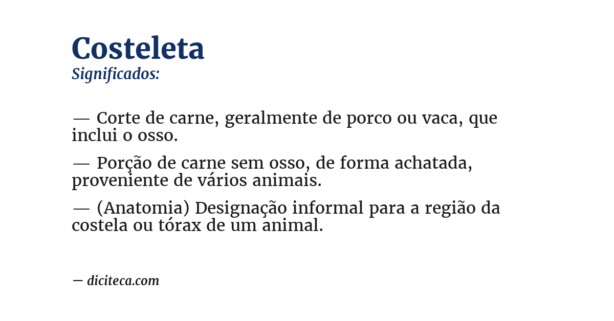 Significado de costeleta