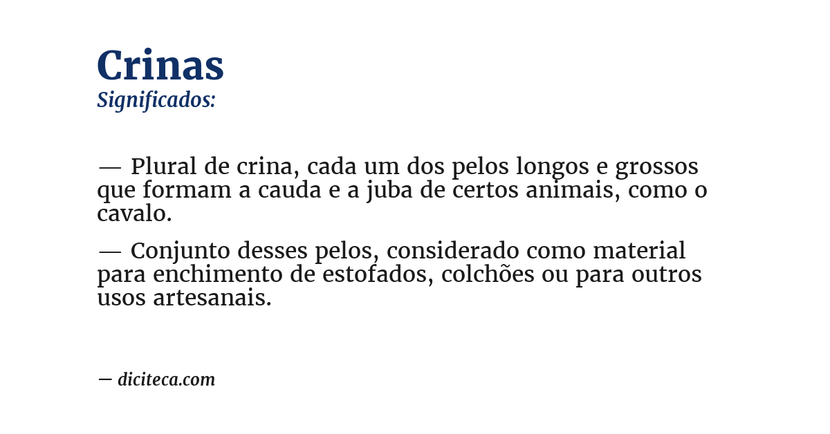Significado de crinas