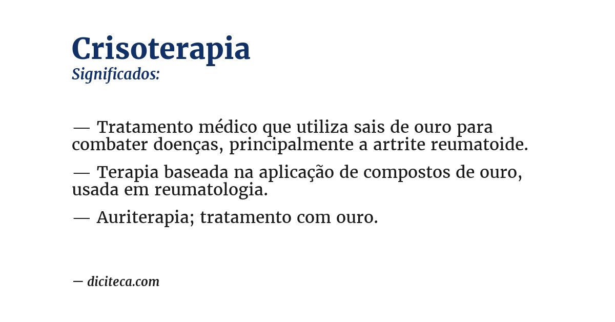Significado de crisoterapia