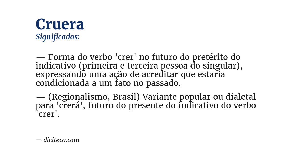 Significado de cruera
