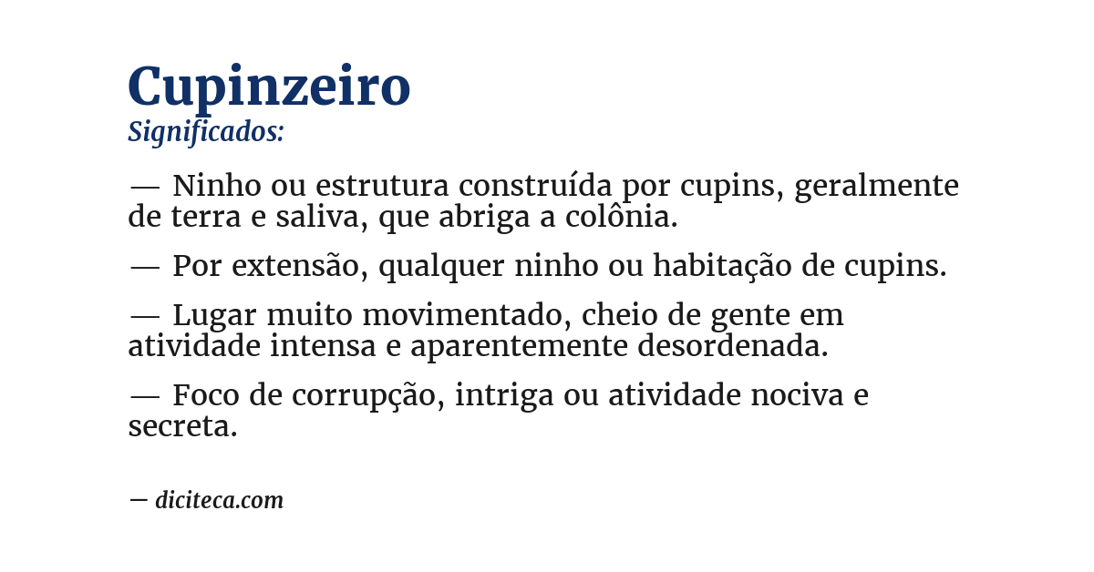 Significado de cupinzeiro