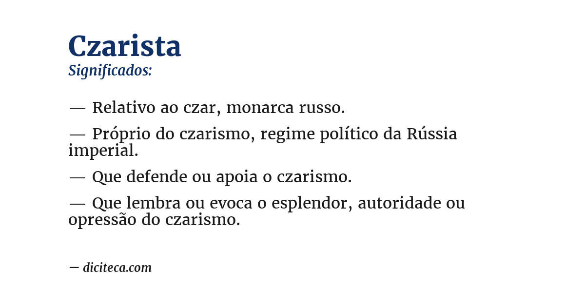 Significado de czarista