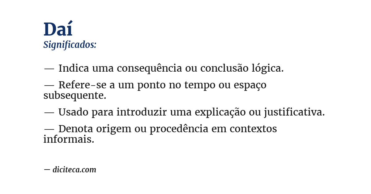 Significado de daí