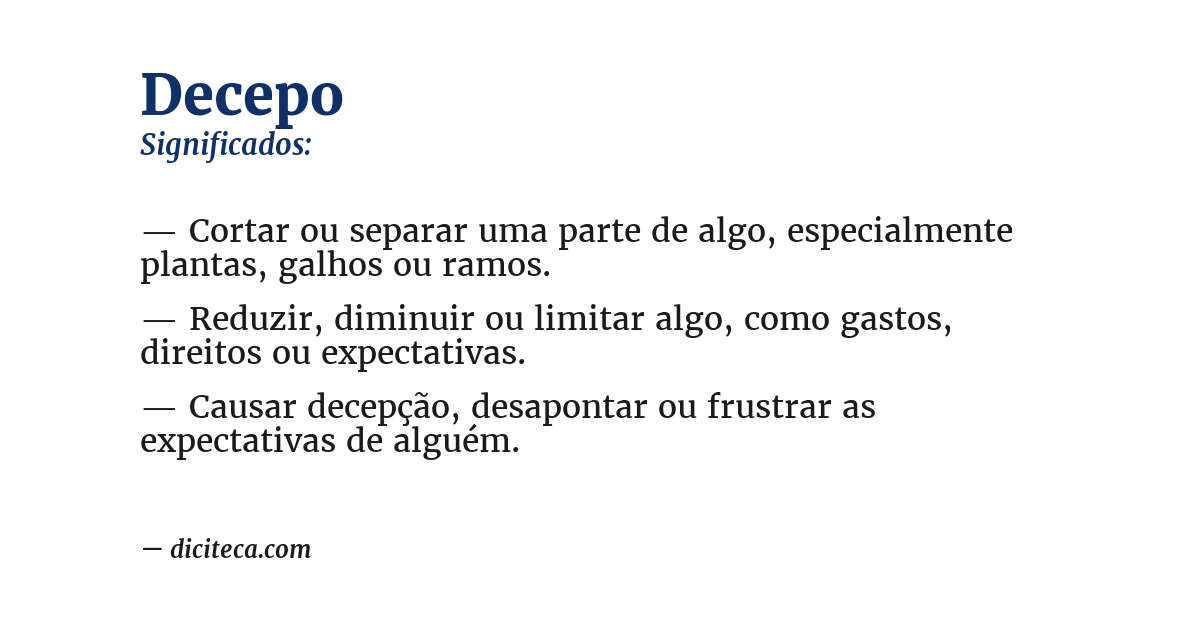 Significado de decepo