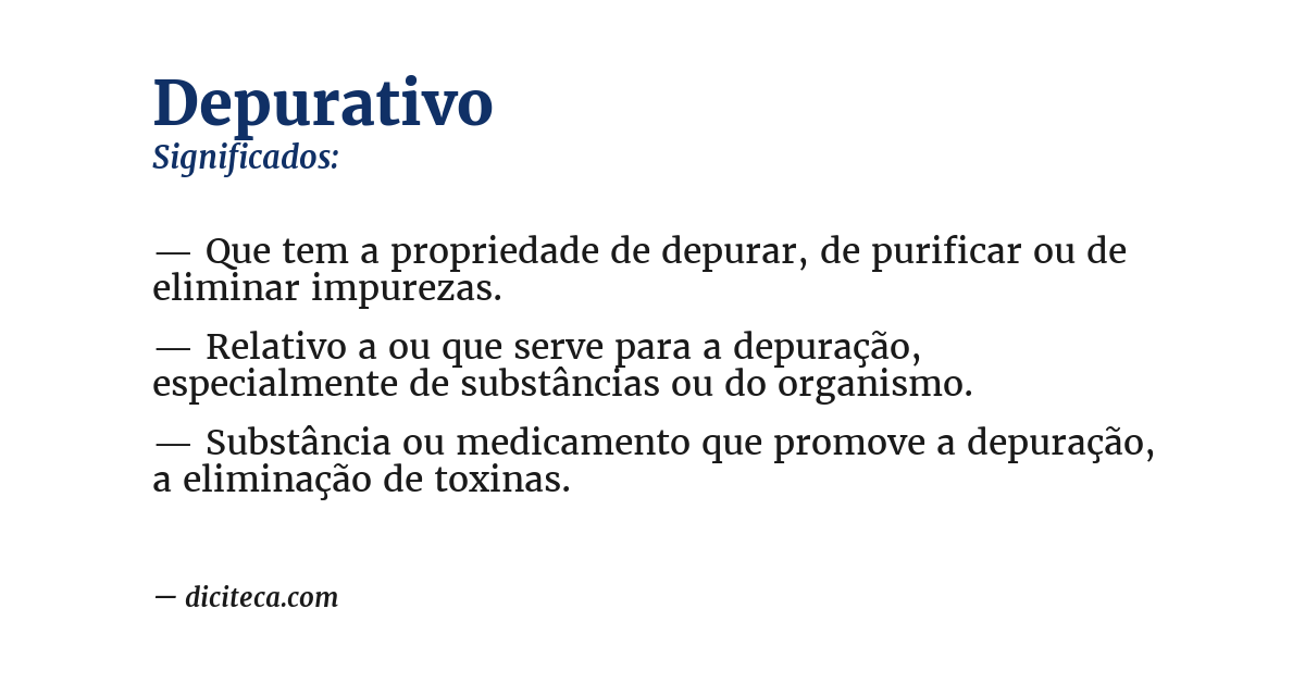 Significado de depurativo