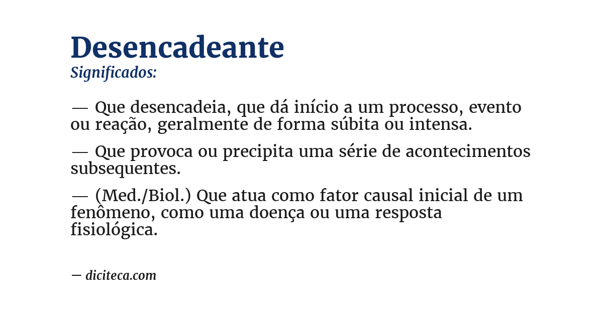 Significado de desencadeante