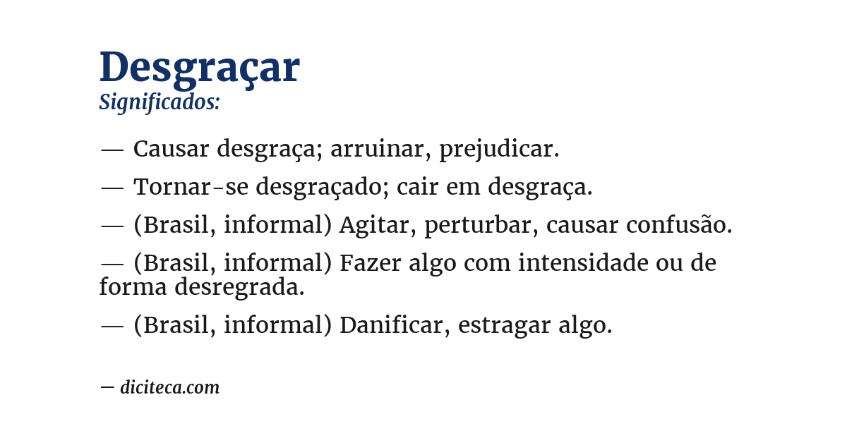 Significado de desgraçar