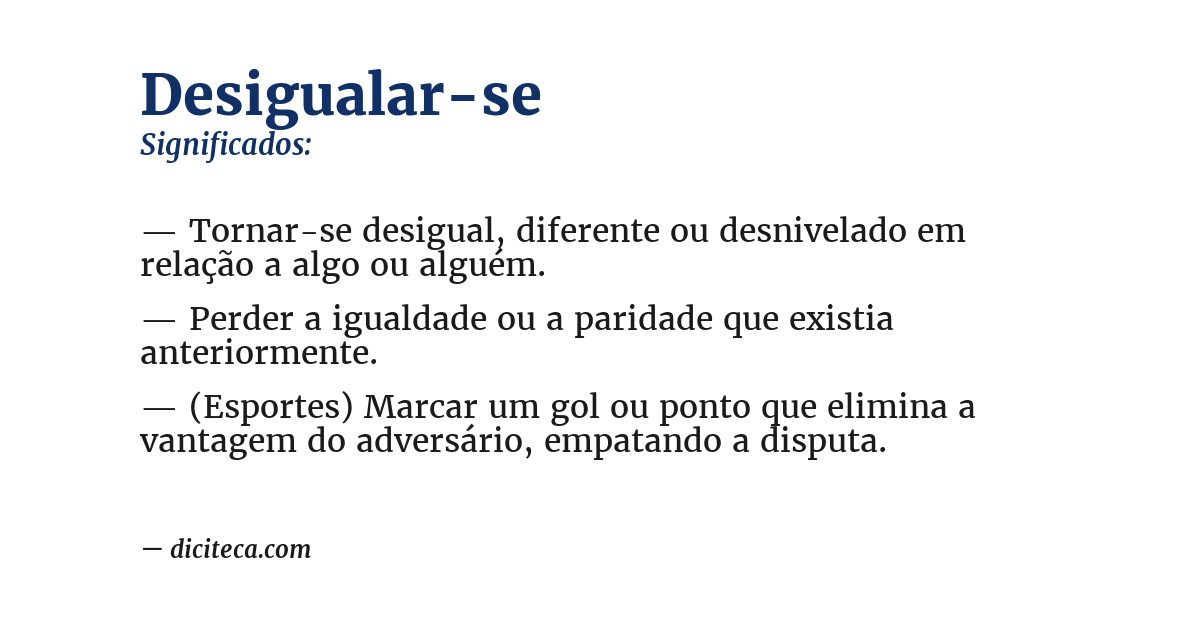 Significado de desigualar-se