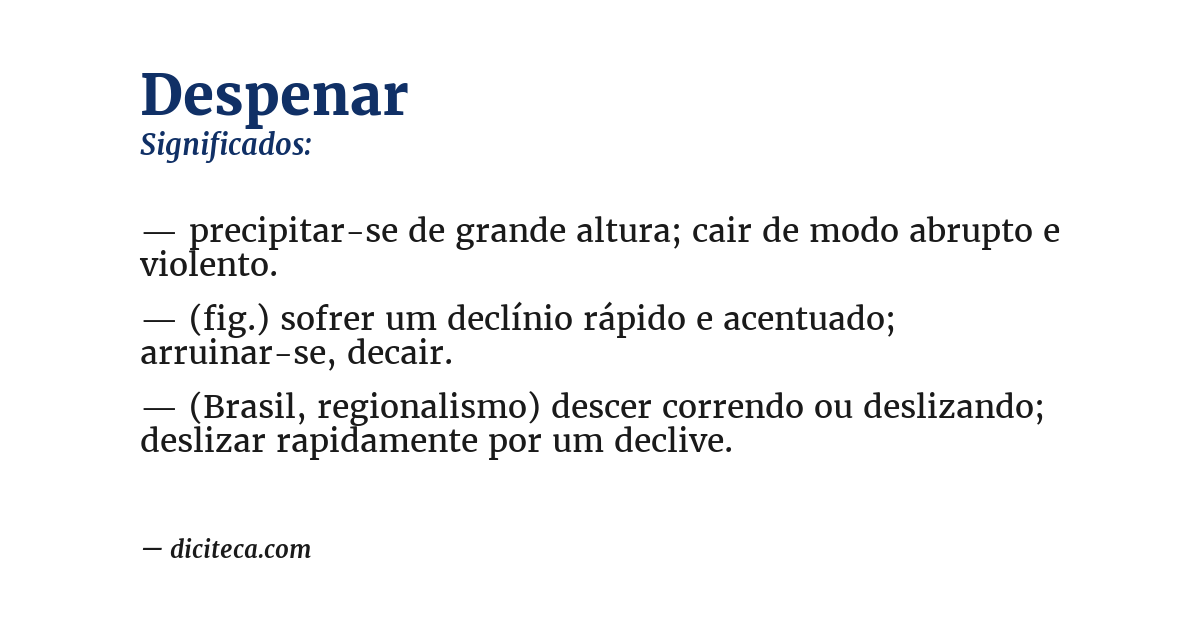 Significado de despenar