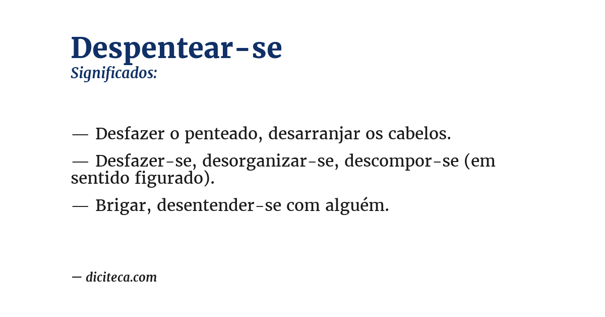 Significado de despentear-se