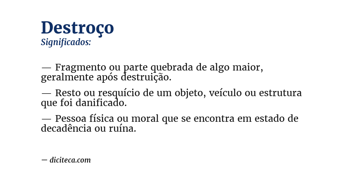 Significado de destroço