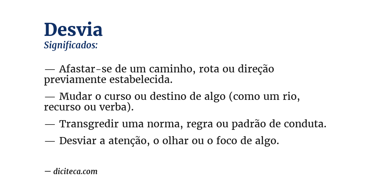Significado de desvia