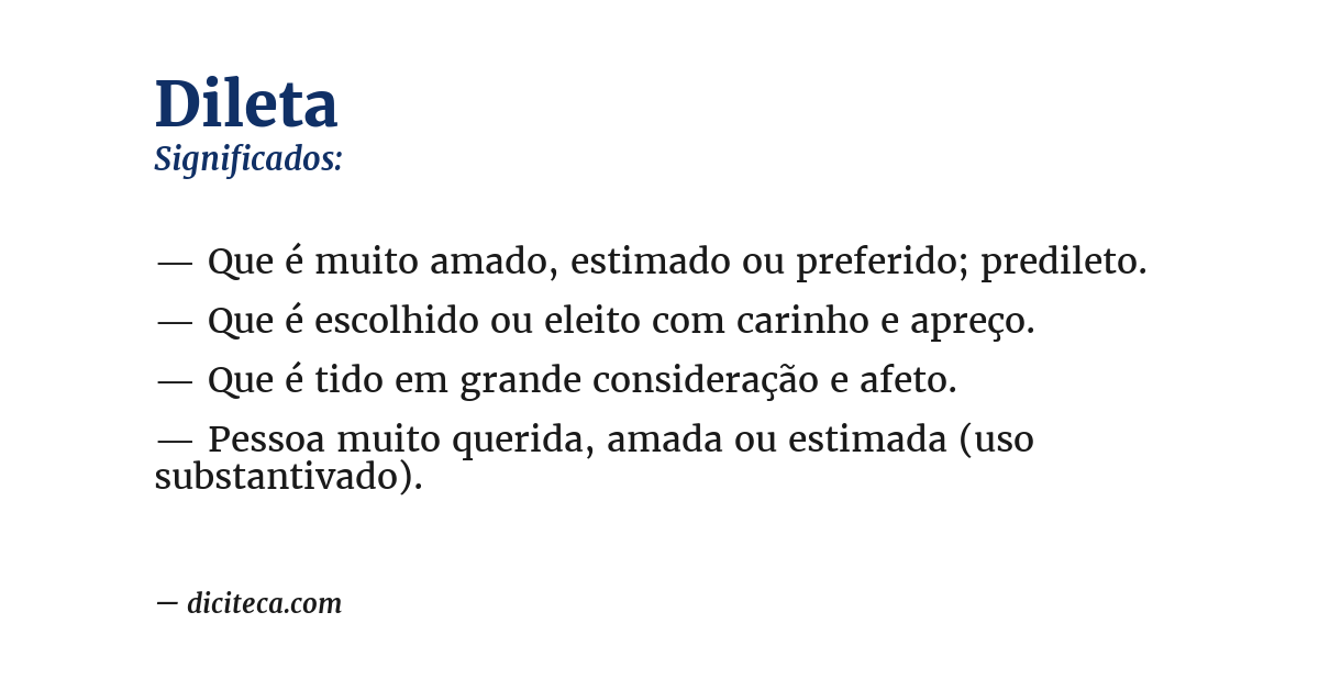 Significado de dileta