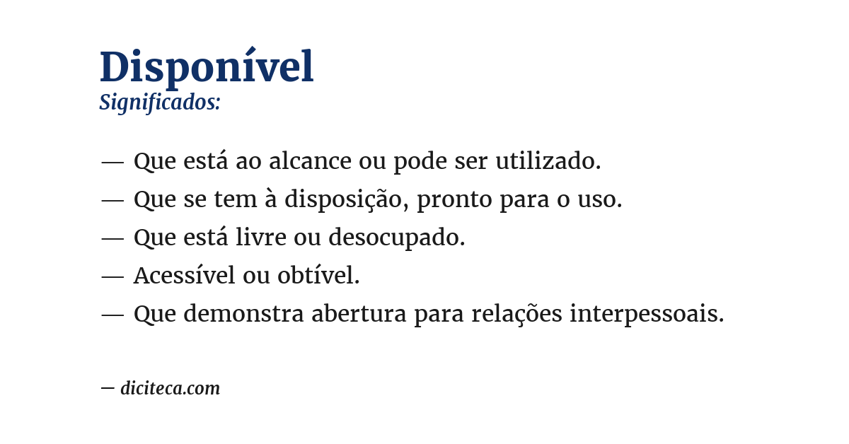 Significado de disponível